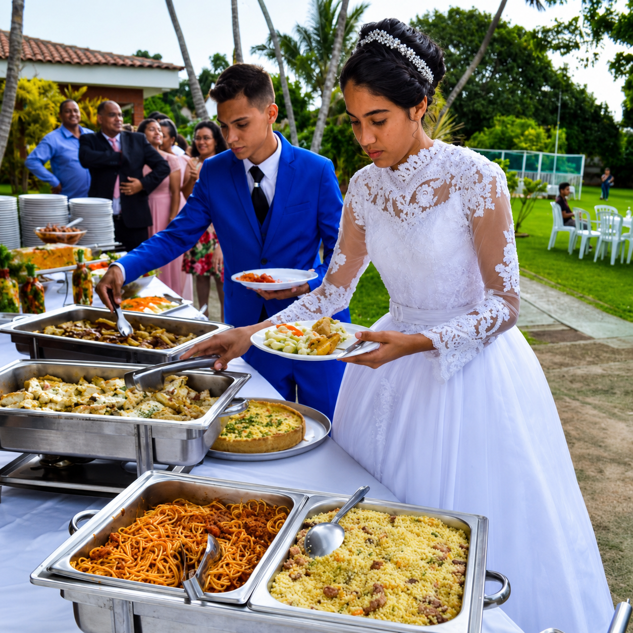Mesa preparada para casamento